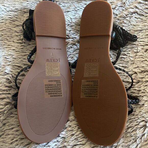NEW JCrew braided vegan lace up sandals black 7  - Picture 6 of 6